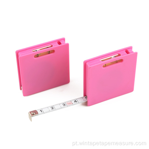 Mini fita métrica promocional de aço rosa